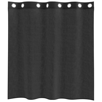 voile-gardiner med øskner 2 stk. 140x140 cm sort