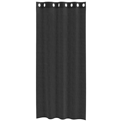 voile-gardiner med øskner 2 stk. 140x245 cm sort