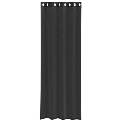voile-gardiner med øskner 2 stk. 140x300 cm sort