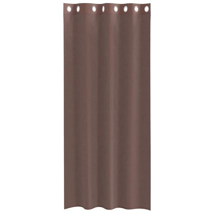 voile-gardiner med øskner 2 stk. 140x245 cm brun