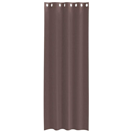 voile-gardiner med øskner 2 stk. 140x300 cm brun