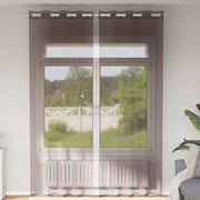 voile-gardiner med øskner 2 stk. 140x300 cm brun
