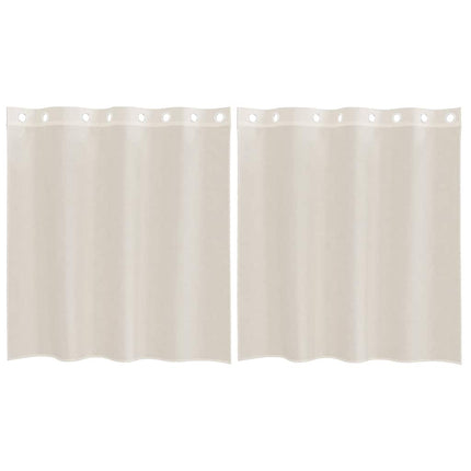 voile-gardiner med øskner 2 stk. 140x140 cm cremefarvet