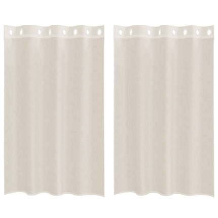 voile-gardiner med øskner 2 stk. 140x175 cm cremefarvet
