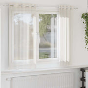 voile-gardiner med øskner 2 stk. 140x175 cm cremefarvet