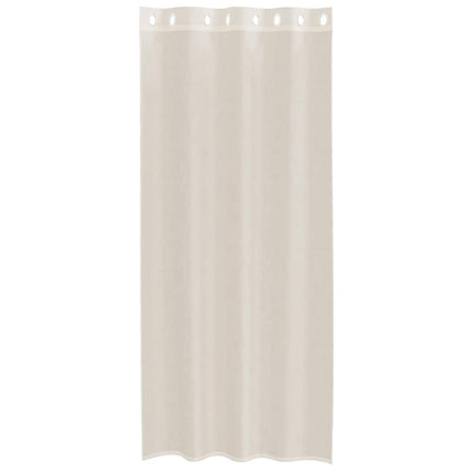 voile-gardiner med øskner 2 stk. 140x225 cm cremefarvet