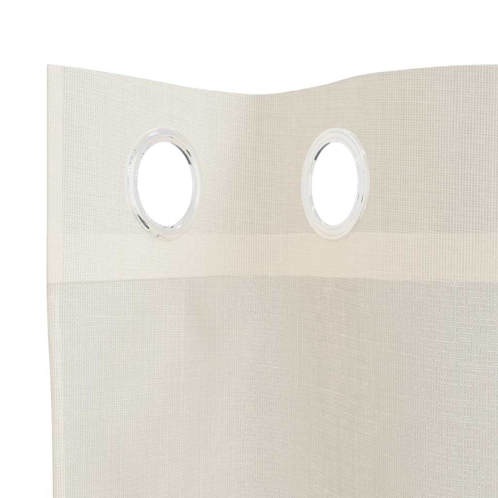 voile-gardiner med øskner 2 stk. 140x225 cm cremefarvet
