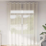 voile-gardiner med øskner 2 stk. 140x260 cm cremefarvet