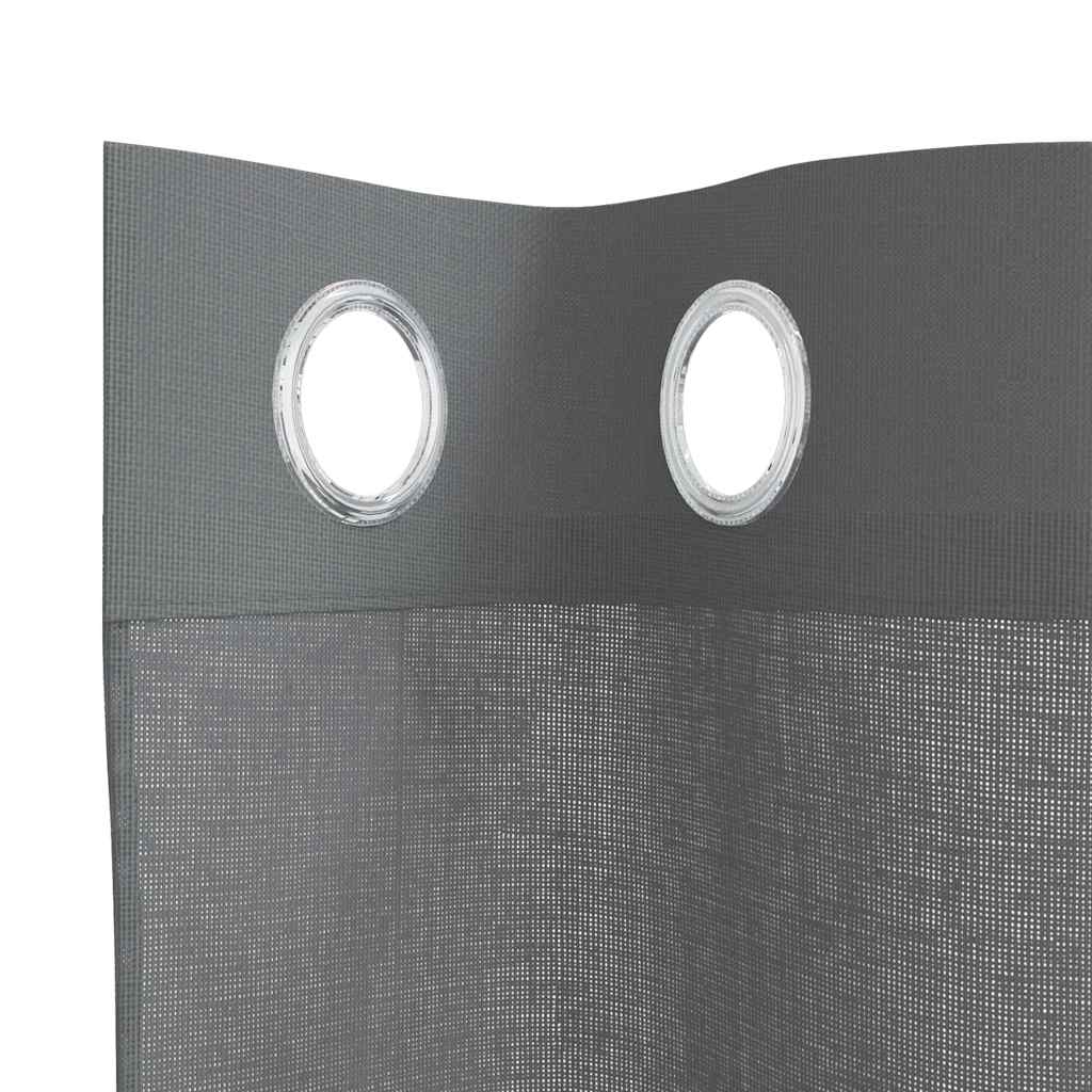voile-gardiner med øskner 2 stk. 140x140 cm mørkegrå