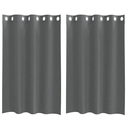 voile-gardiner med øskner 2 stk. 140x175 cm mørkegrå