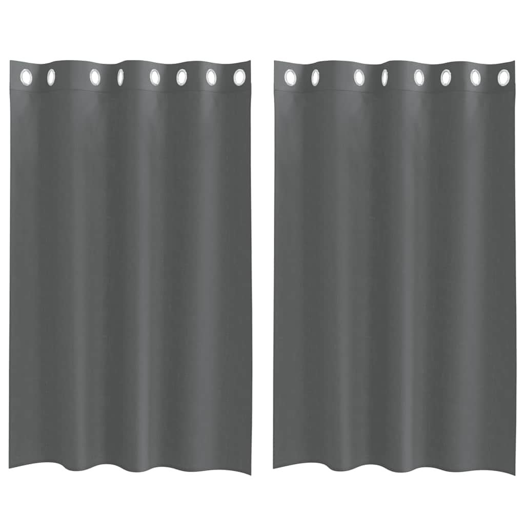 voile-gardiner med øskner 2 stk. 140x175 cm mørkegrå