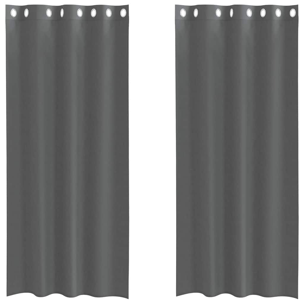 voile-gardiner med øskner 2 stk. 140x225 cm mørkegrå