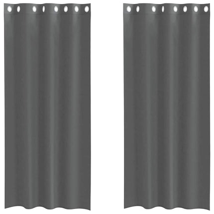 voile-gardiner med øskner 2 stk. 140x245 cm mørkegrå