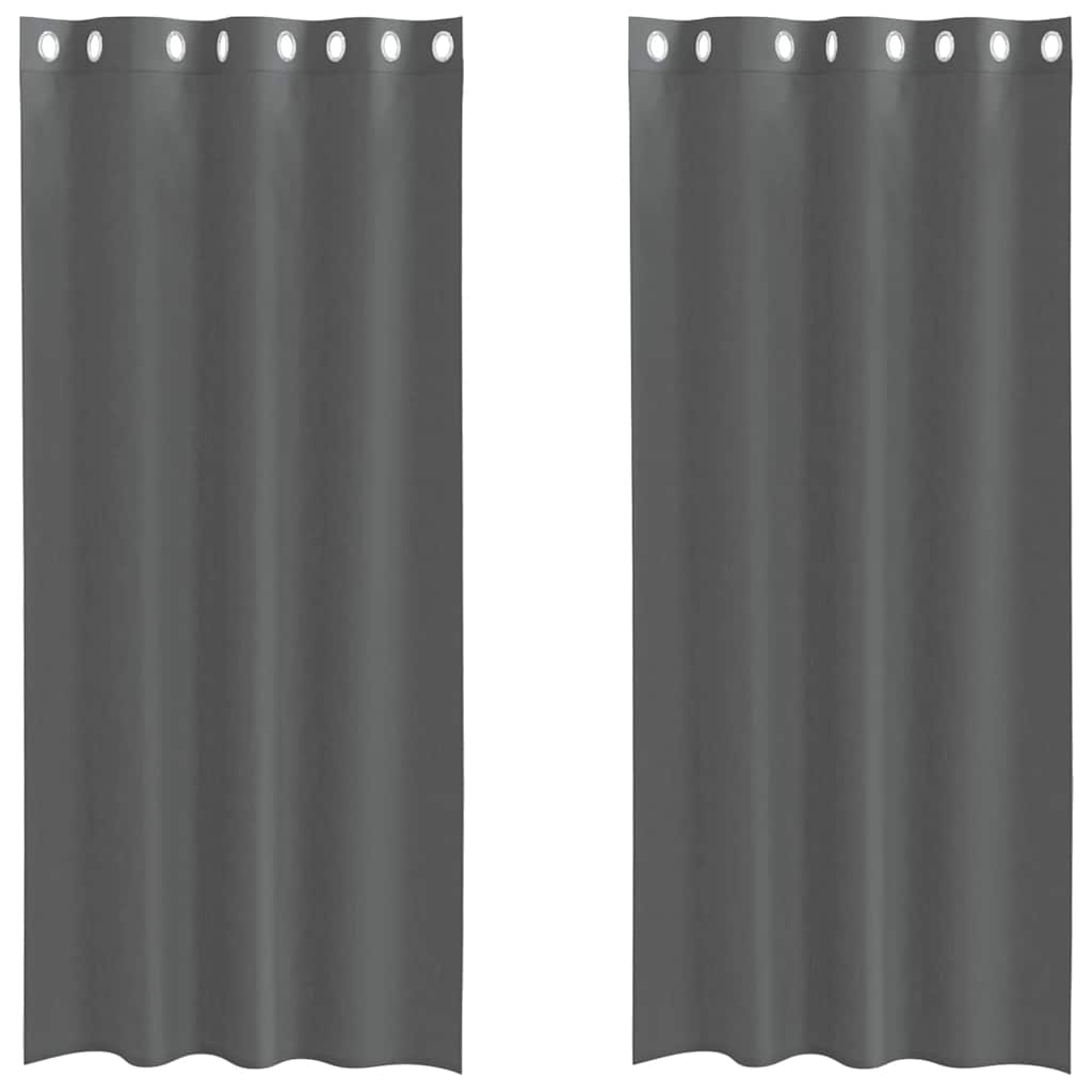 voile-gardiner med øskner 2 stk. 140x245 cm mørkegrå
