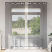voile-gardiner med øskner 2 stk. 140x245 cm mørkegrå