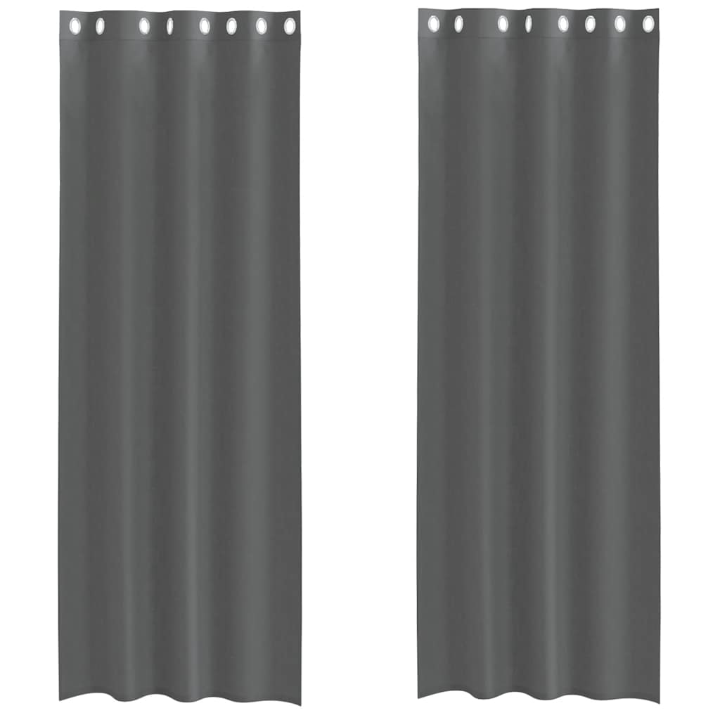 voile-gardiner med øskner 2 stk. 140x260 cm mørkegrå
