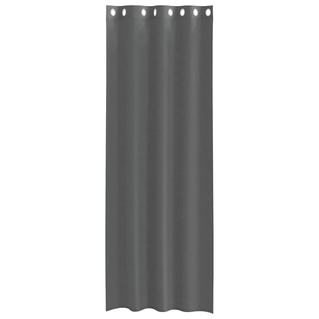 voile-gardiner med øskner 2 stk. 140x260 cm mørkegrå