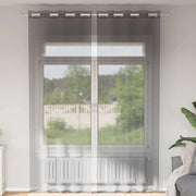 voile-gardiner med øskner 2 stk. 140x260 cm mørkegrå