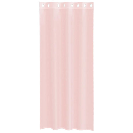 voile-gardiner med øskner 2 stk. 140x225 cm lyserød