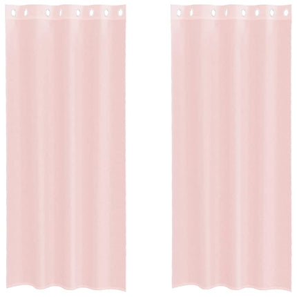 voile-gardiner med øskner 2 stk. 140x245 cm lyserød