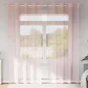 voile-gardiner med øskner 2 stk. 140x245 cm lyserød