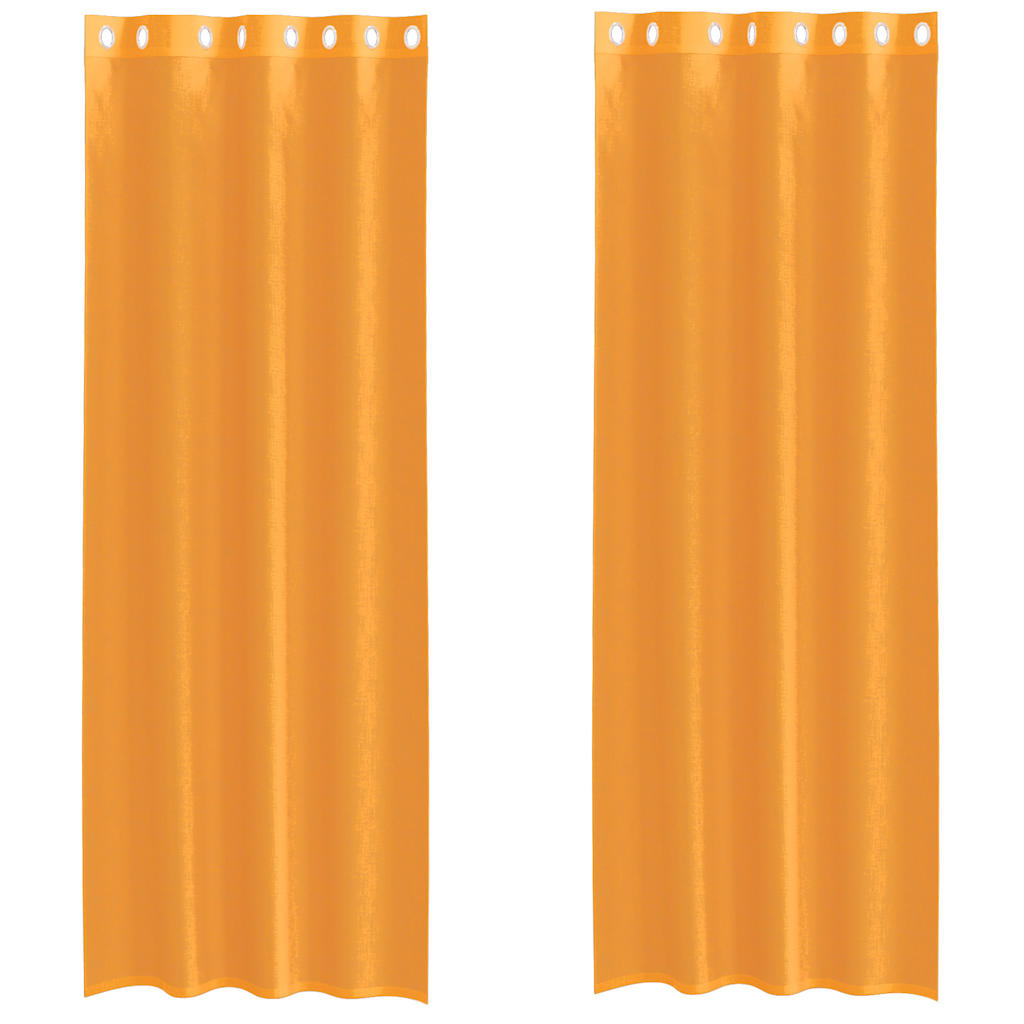 voile-gardiner med øskner 2 stk. 140x260 cm orange