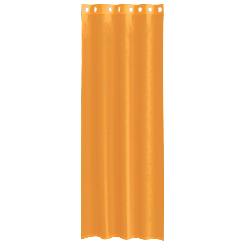 voile-gardiner med øskner 2 stk. 140x260 cm orange