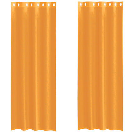 voile-gardiner med øskner 2 stk. 140x300 cm orange