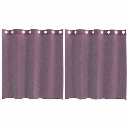 voile-gardiner med øskner 2 stk. 140x140 cm lilla