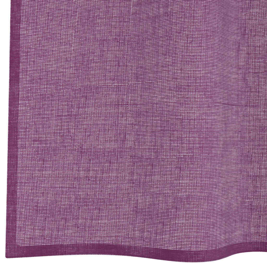 voile-gardiner med øskner 2 stk. 140x140 cm lilla