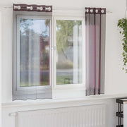voile-gardiner med øskner 2 stk. 140x140 cm lilla