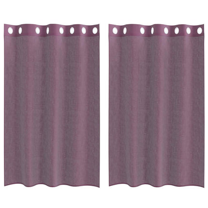 voile-gardiner med øskner 2 stk. 140x175 cm lilla