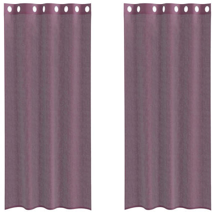 voile-gardiner med øskner 2 stk. 140x225 cm lilla