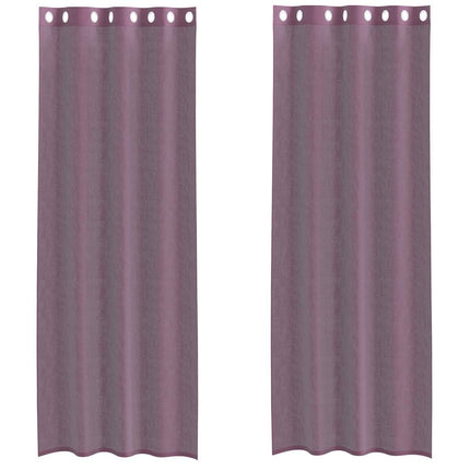voile-gardiner med øskner 2 stk. 140x260 cm lilla