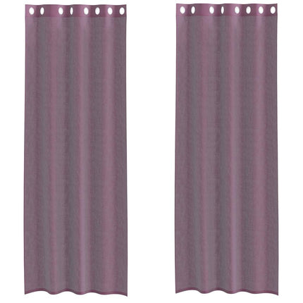 voile-gardiner med øskner 2 stk. 140x300 cm lilla