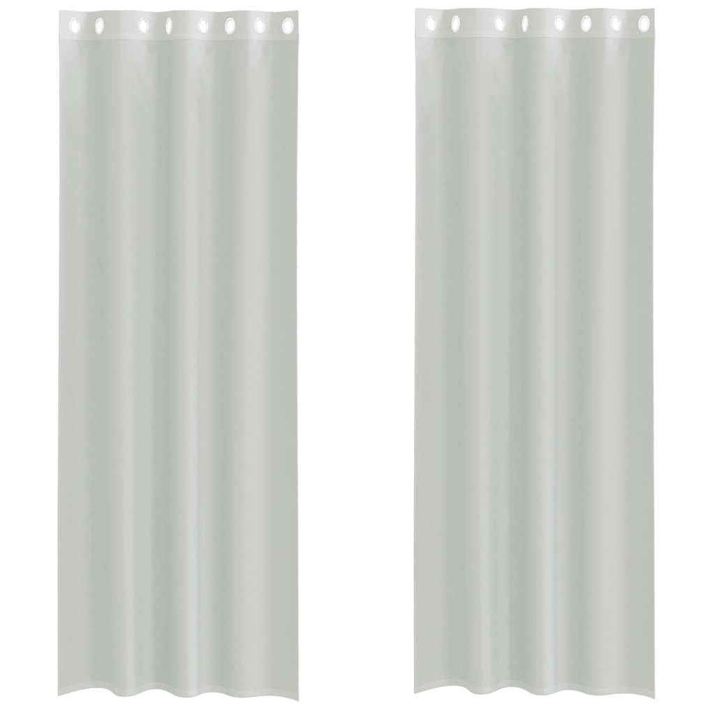 voile-gardiner med øskner 2 stk. 140x300 cm lysegrå