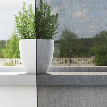voile-gardiner med stanglommer 2 stk. sort