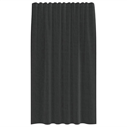 voile-gardiner med stanglommer 2 stk. sort