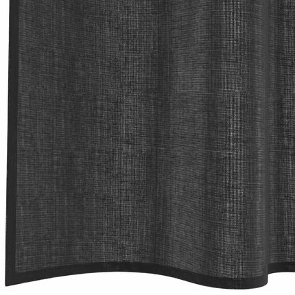 voile-gardiner med stanglommer 2 stk. sort