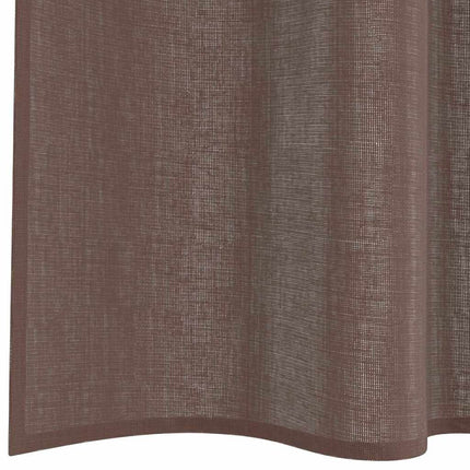 voile-gardiner med stanglommer 2 stk. brun