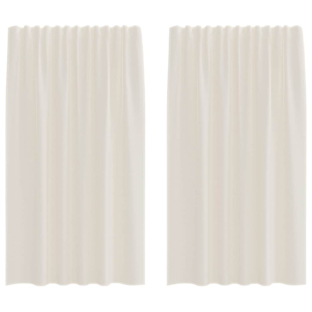 voile-gardiner med stanglommer 2 stk. cremefarvet