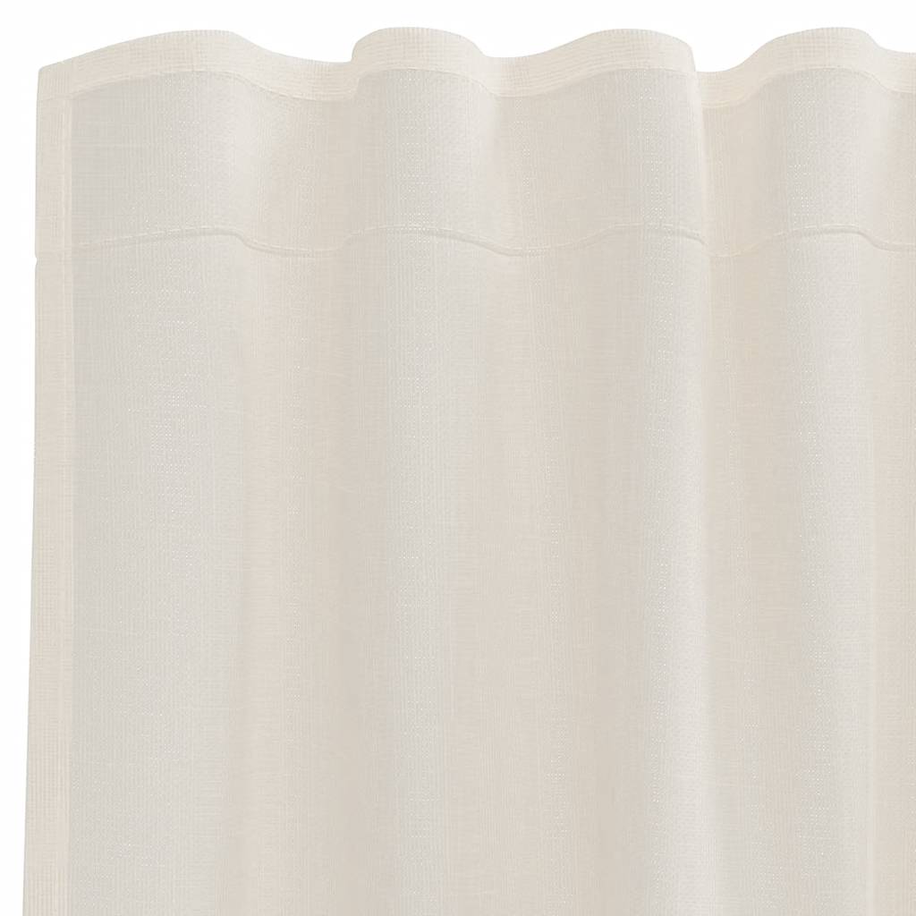 voile-gardiner med stanglommer 2 stk. cremefarvet