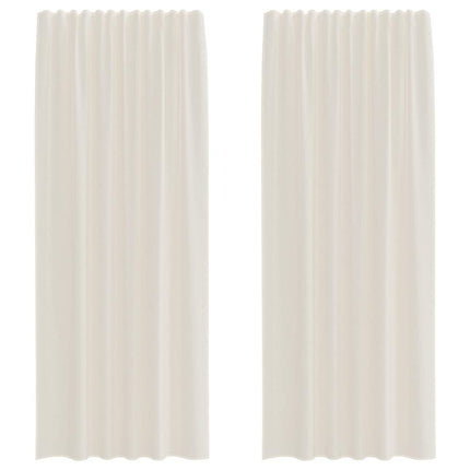 voile-gardiner med stanglommer 2 stk. cremefarvet
