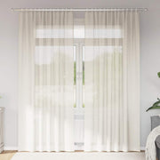 voile-gardiner med stanglommer 2 stk. cremefarvet