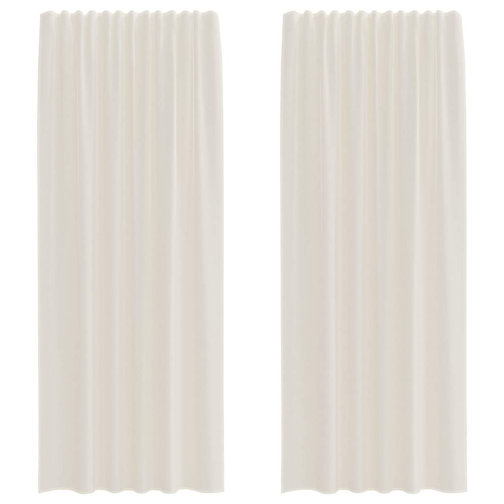 voile-gardiner med stanglommer 2 stk. cremefarvet