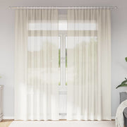 voile-gardiner med stanglommer 2 stk. cremefarvet