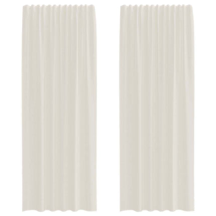 voile-gardiner med stanglommer 2 stk. cremefarvet