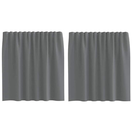 voile-gardiner med stanglommer 2 stk. mørkegrå