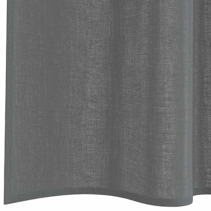 voile-gardiner med stanglommer 2 stk. mørkegrå