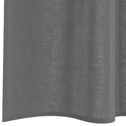 voile-gardiner med stanglommer 2 stk. mørkegrå